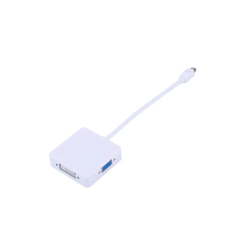 ADAPTADOR MINI DISPLAYPORT 3 EN 1 A HDMI, VGA Y DVI: CONVERSOR MULTIPUERTO PARA MACBOOK Y NOTEBOOKS