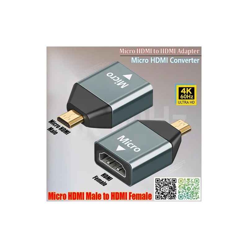ADAPTADOR MICRO HDMI A HDMI HEMBRA 4K @ 60HZ: CONVERSOR DE VIDEO ULTRA HD PARA CÁMARAS Y TABLETS