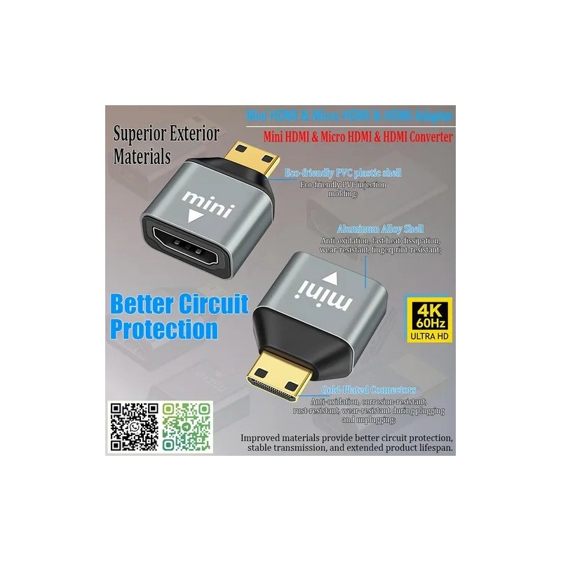 ADAPTADOR MICRO HDMI A HDMI HEMBRA 4K @ 60HZ: CONVERSOR DE VIDEO ULTRA HD PARA CÁMARAS Y TABLETS