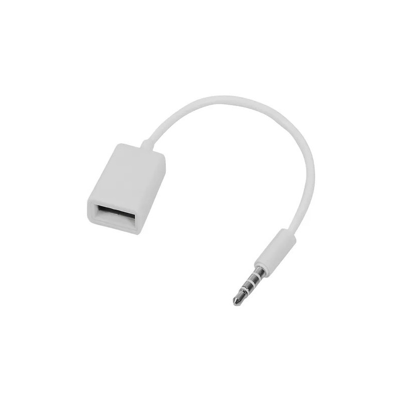 CABLE ADAPTADOR PLUG 3.5MM MACHO A USB 2.0 HEMBRA: CONVERSOR DE AUDIO AUXILIAR PARA AUTO