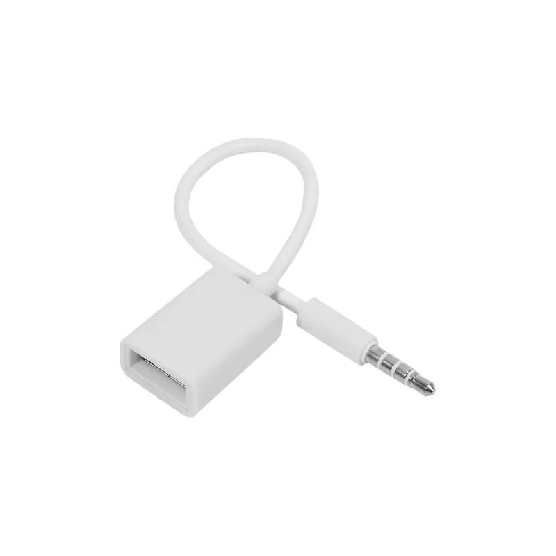 CABLE ADAPTADOR PLUG 3.5MM MACHO A USB 2.0 HEMBRA: CONVERSOR DE AUDIO AUXILIAR PARA AUTO
