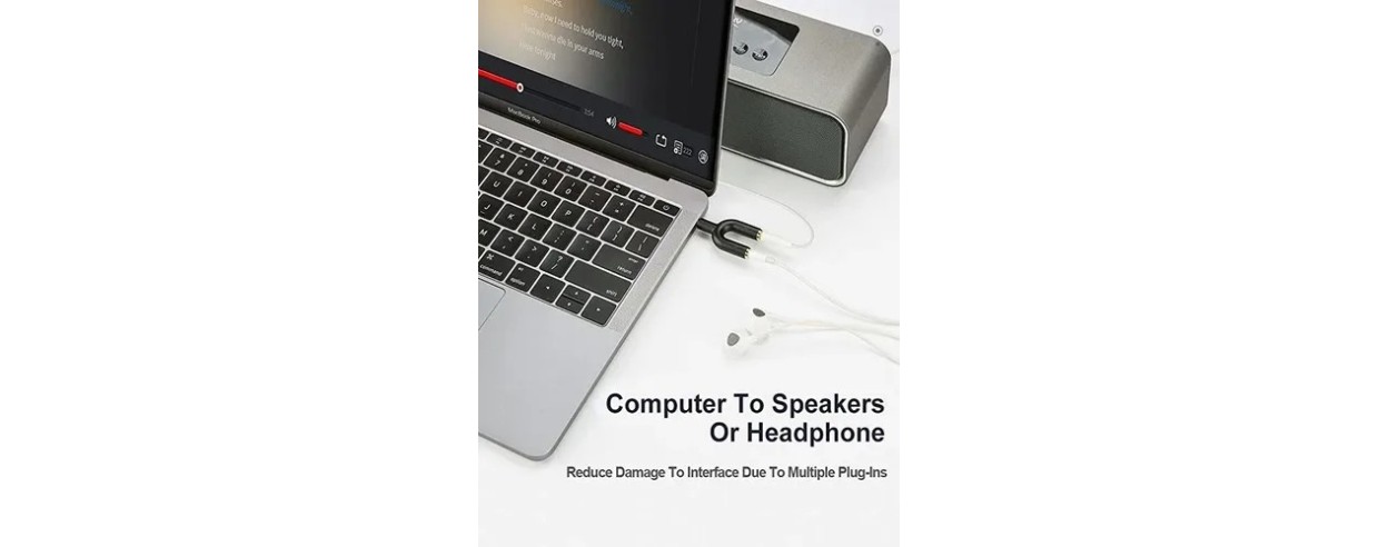 ADAPTADOR SPLITTER JACK 3.5MM EN U: SEPARADOR...