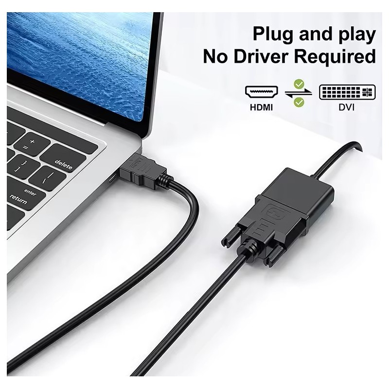 CABLE ADAPTADOR HDMI A DVI-D (24+1)...