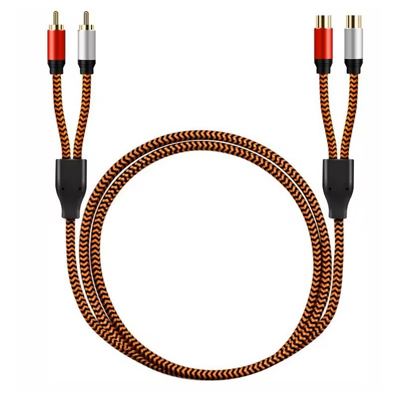 CABLE EXTENSOR DE AUDIO 2 RCA MACHO A 2 RCA HEMBRA - 1M A 12M DERMAN