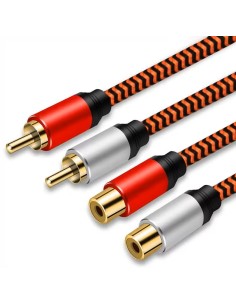 CABLE EXTENSOR DE AUDIO 2 RCA MACHO A 2 RCA HEMBRA - 1M A...