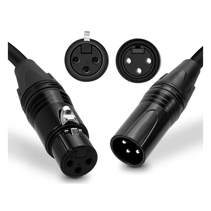 CABLE DE MICRÓFONO PROFESIONAL XLR MACHO A XLR HEMBRA - 10M A 20M DERMAN