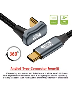 CABLE EXTENSIÓN USB-C 3.2 GEN2 10GBPS ÁNGULO 90° PRO - 1M... 2