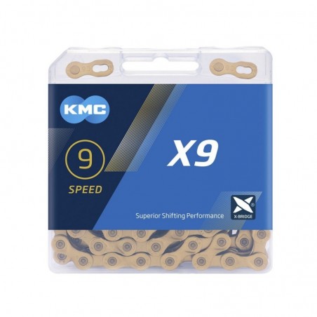CADENA DE 9 VELOCIDADES KMC MOD: X9 (GOLD)