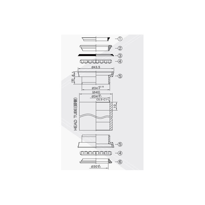 JUEGO DE DIRECCION NECO MOD.H701 A-HEAD 1-1/8"...