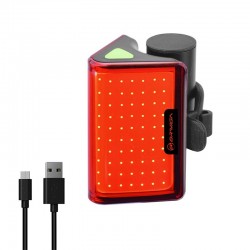 LUZ TRASERA USB ROJA LW-R200 100 LUMENES RECARGABLE